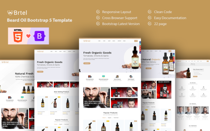 Brtel - Beard Oil Bootstrap 5 Template Website Template