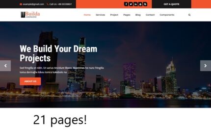 Builda - HTML5 Construction & Business Template Website Template