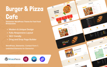 Burger & Pizza Cafe - Elementor WordPress Theme for Fast Food Restaurants