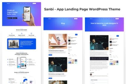 Sanbi - App Landing Page WordPress Theme