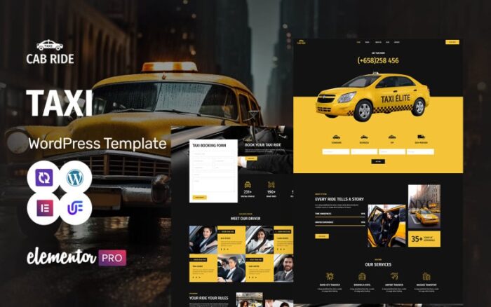 Cab Ride - Taxi Service And City Transport WordPress Elementor Theme WordPress Theme