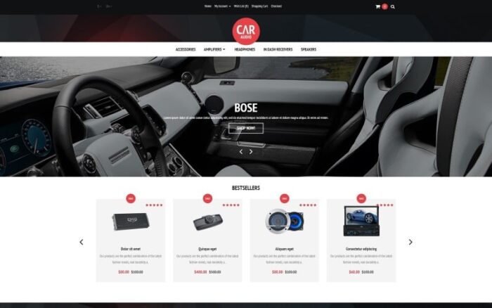 Car Audio Video Equipment OpenCart Template