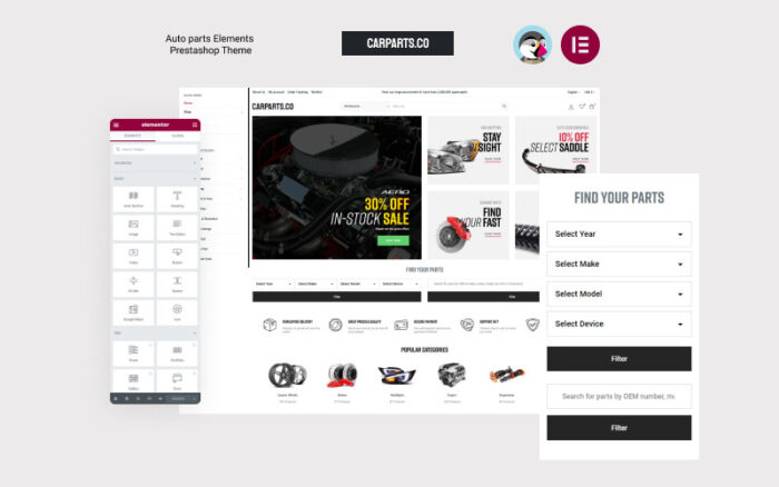 Carpartsco - Elements Auto Part Prestashop Theme PrestaShop Theme