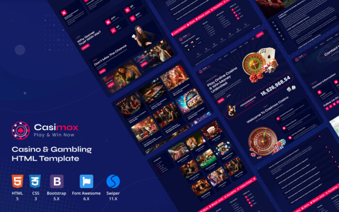 Casimox - Casino & Gambling HTML Template Website Template