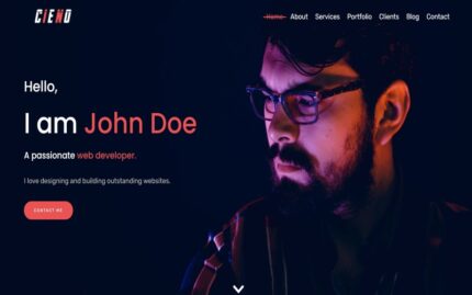 Cieno - Creative Bootstrap 4 personal Portfolio Landing Page Template