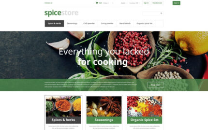 clean ecommerce store spicy flavour shop cook pepper salt powder blend cinnamon dried herbs PrestaShop Theme