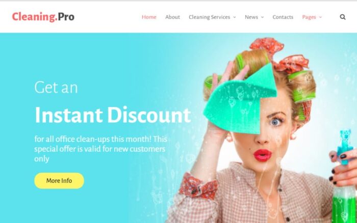 Cleaning & Maid Service Company WordPress Theme