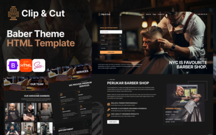 Clip and Cut - Barbershop and Hair Salon HTML Template Website Template