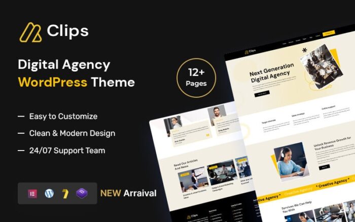 Clips – Digital Agency Elementor WordPress Theme