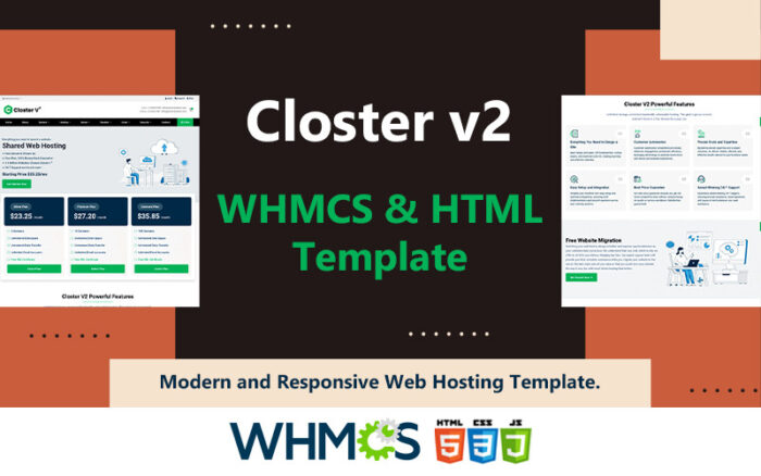 Closter v2 HTML and WHMCS Theme Website Template