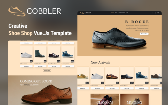 Cobbler - Perfect Shoe Store Vue Nuxt Js Website Template