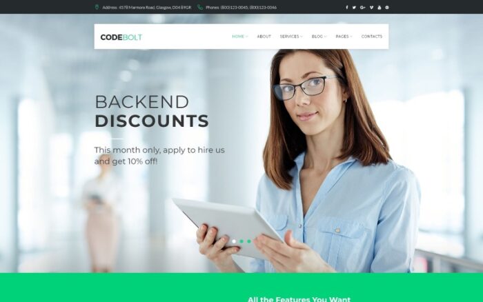 CodeBolt - Software Company WordPress Theme