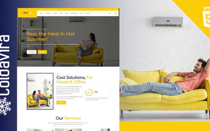 Coldavira Air Conditioning & Heating Landing Page Template