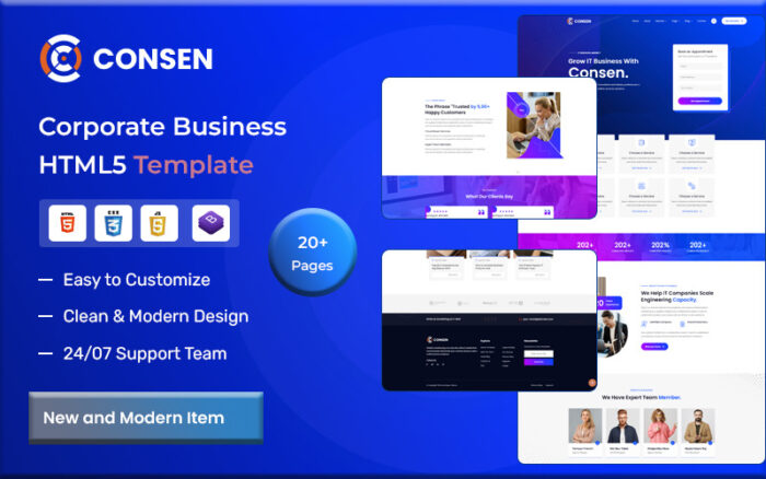 Consen - Corporate Business HTML5 Template Website Template