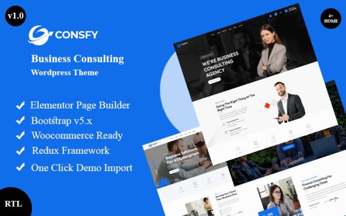 Consfy - Business Consulting Wordpress Theme + RTL WordPress Theme