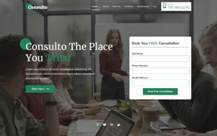 Consulto - law & Businesses Consulting Agency HTML5 Landing Page Template