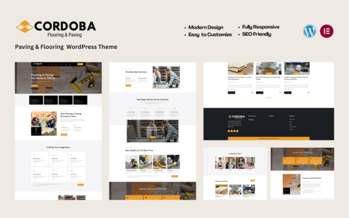 Cordoba - Flooring and Paving Services WP Theme WordPress Theme