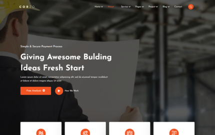 Corzo Construction HTML Template Website Template