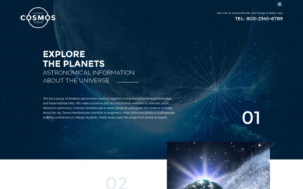 Cosmos Landing Theme Website Template