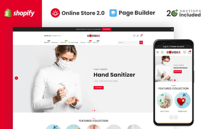 Covidex Health + Medicine Online Store Shopify Theme