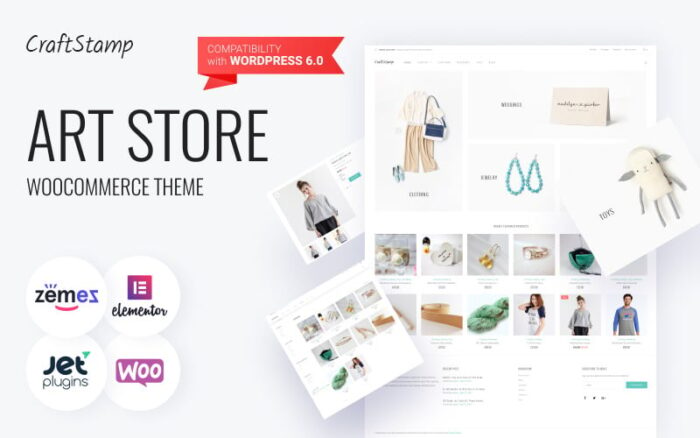 CraftStamp - Handmade Art Store Woocommerce Theme WooCommerce Theme