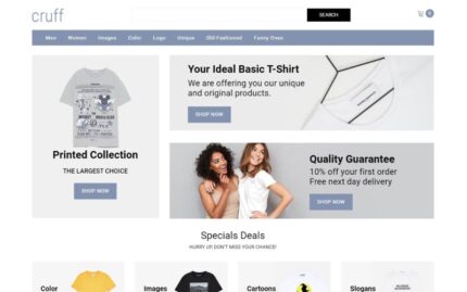 Cruff - T-shirt Multipage Modern OpenCart Template