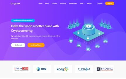 Crypto - Cryptocurrency ICO & Bitcoin Website Template