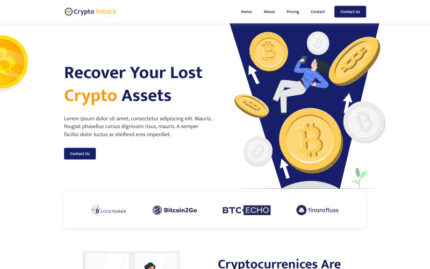 Crypto Reback - Crypto Recovery Services Website Theme + NextJS + TailwindCSS Website Template