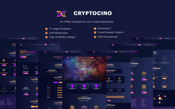 CryptoCino - Crypto-Betting HTML5 Template Website Template