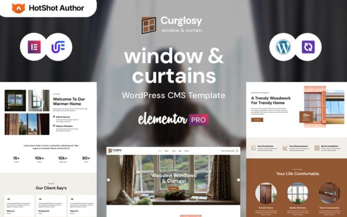 Curglosy - Windows And Curtains WordPress Elementor Theme WordPress Theme