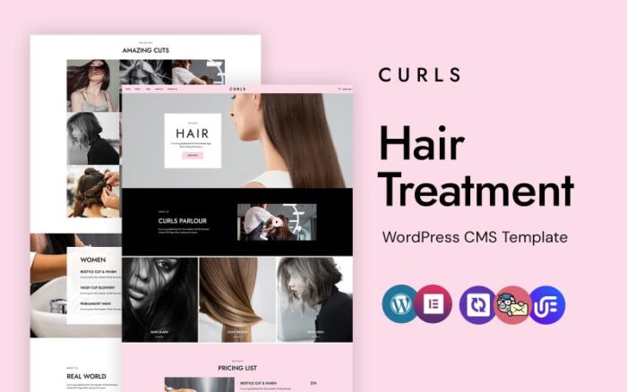 Curls - The Ultimate Hair Care and Treatment WordPress Elementor Theme WordPress Theme