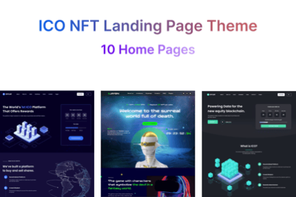 ICO NFT Landing Page WordPress Theme - Cryptlight