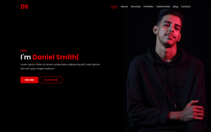 Daniel Personal Portfolio Template Landing Page Template