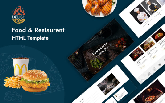 Delish - Multipurpose Food & Restaurent HTML Template Website Template