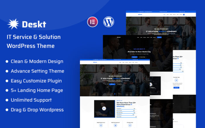 Deskt - IT Service and IT Solutions Responsive WordPress Theme