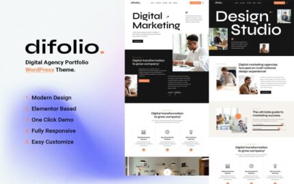 Difolio - Digital Agency Creative Portfolio WordPress Theme