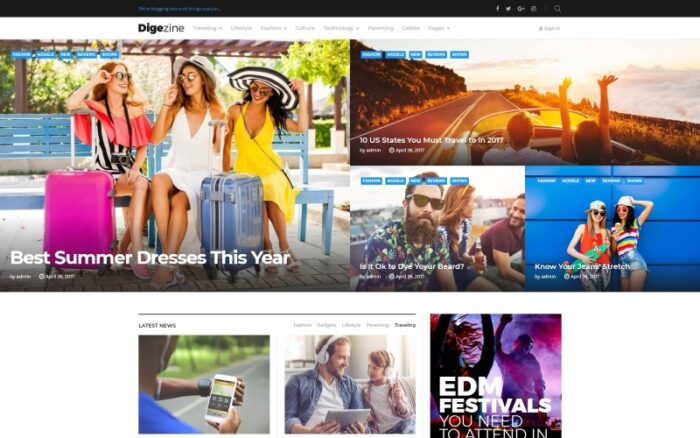 Digezine - News Magazine WordPress Theme