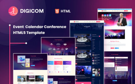 Digicom Event Calendar & Conference HTML5 Template Website Template