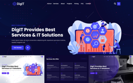 DigIT - Technology and IT Solutions Multipurpose Responsive Landing Page Template