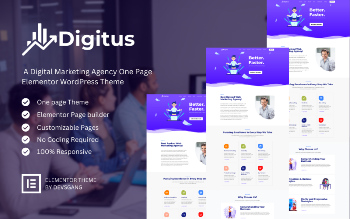 Digitus - A Digital Marketing Agency Elementor Theme WordPress Theme