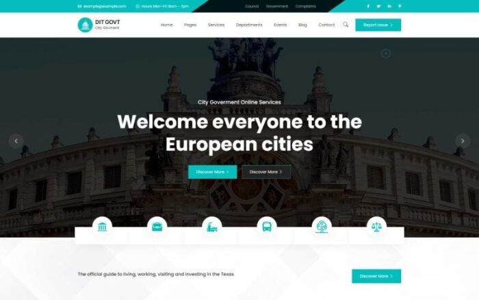 DIT GOVT – City Government HTML5 Template Website Template