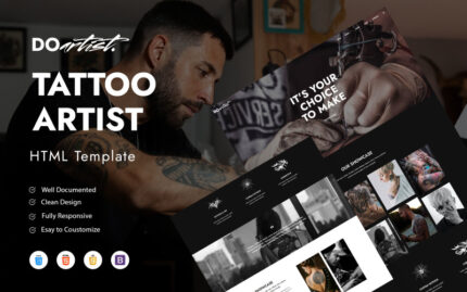 Doartist - Tattoo Artist HTML Template Website Template