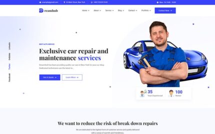 DreamHub Auto Service HTML5 Template Website Template