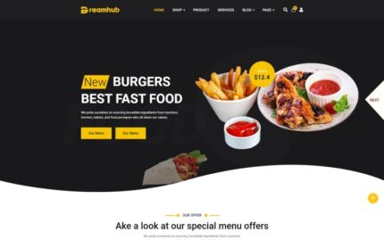 Dreamhub Fast Food & Delivery HTML5 Template Website Template