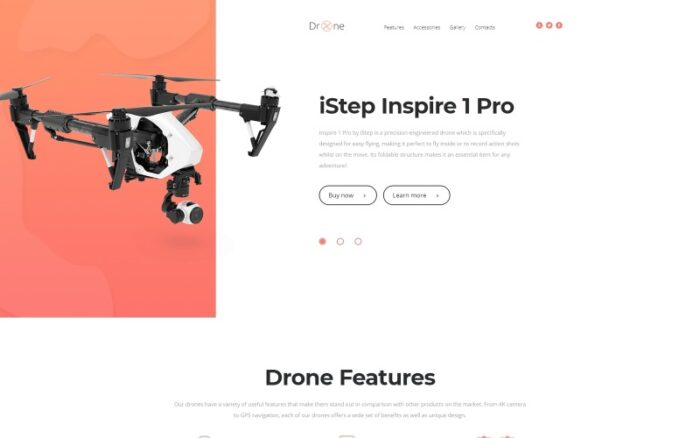 Drone - Electronics Clean HTML Bootstrap Landing Page Template