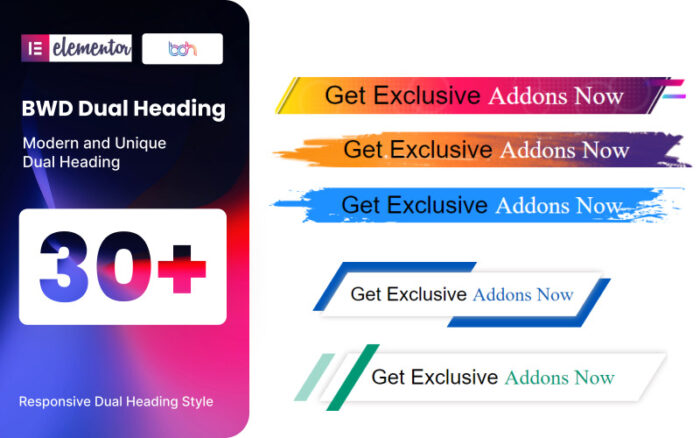 Dual Heading WordPress Plugin For Elementor
