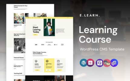 E-Learn - Online Learning Courses WordPress Elementor Theme WordPress Theme