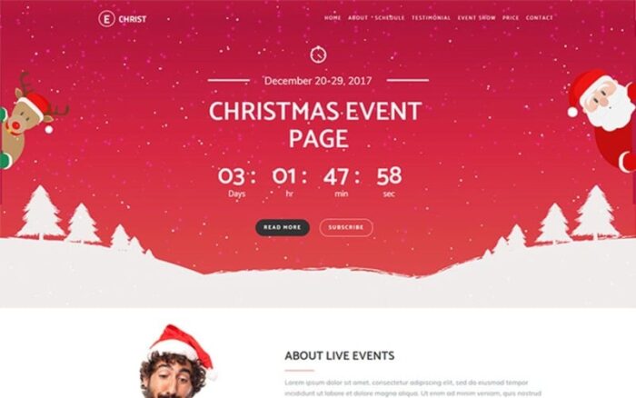 Echrist - Christmas Event Landing Page Template