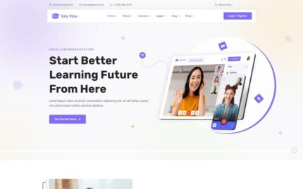 Edu-vice – Education University College & School HTML5 Template Website Template