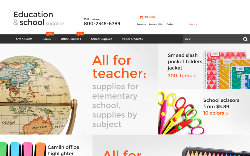 Education School Supplies PrestaShop Theme